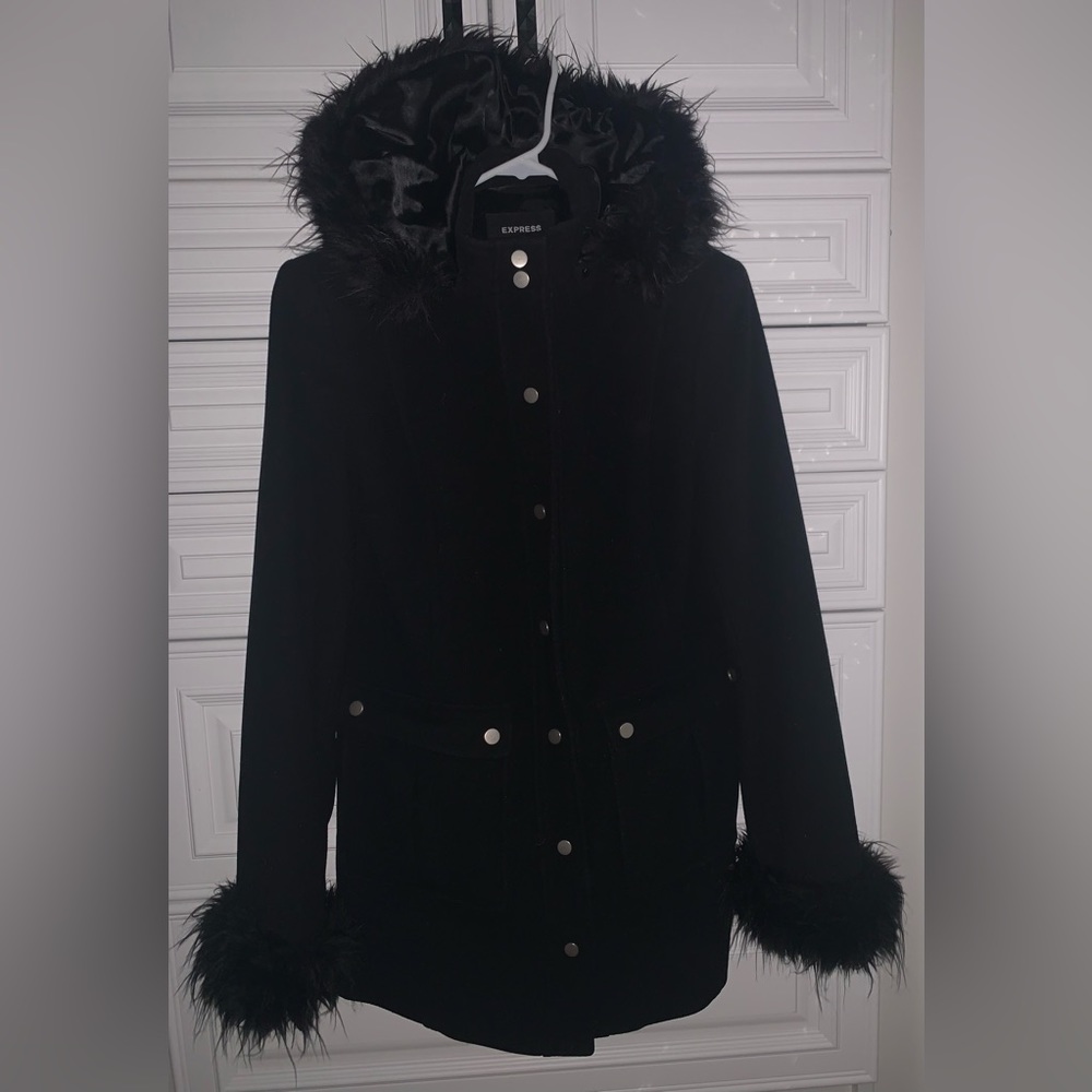 Express Black Winter Coat Size 10